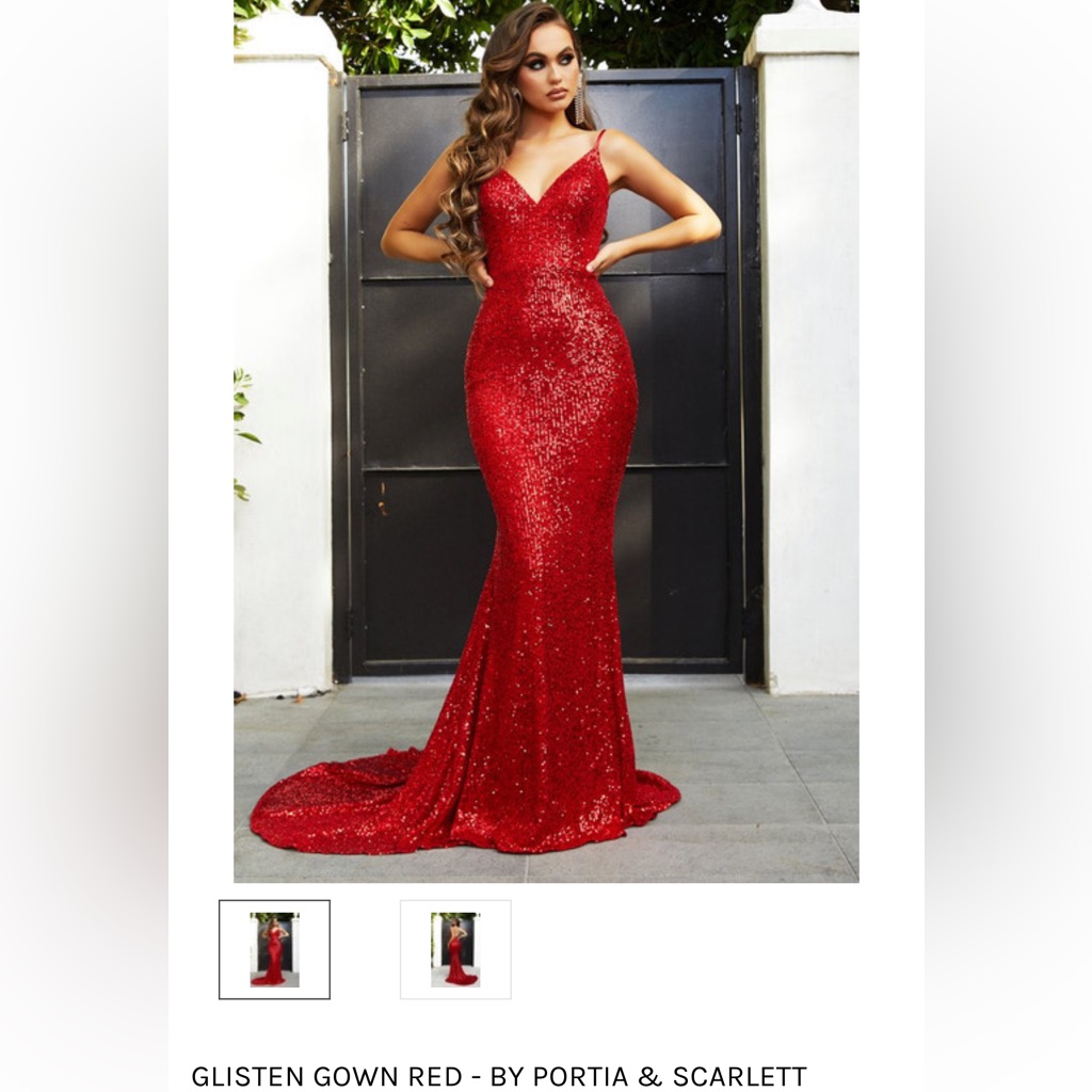 Nwt Portia & Scarlett Glisten Dress Gown Red Size 10